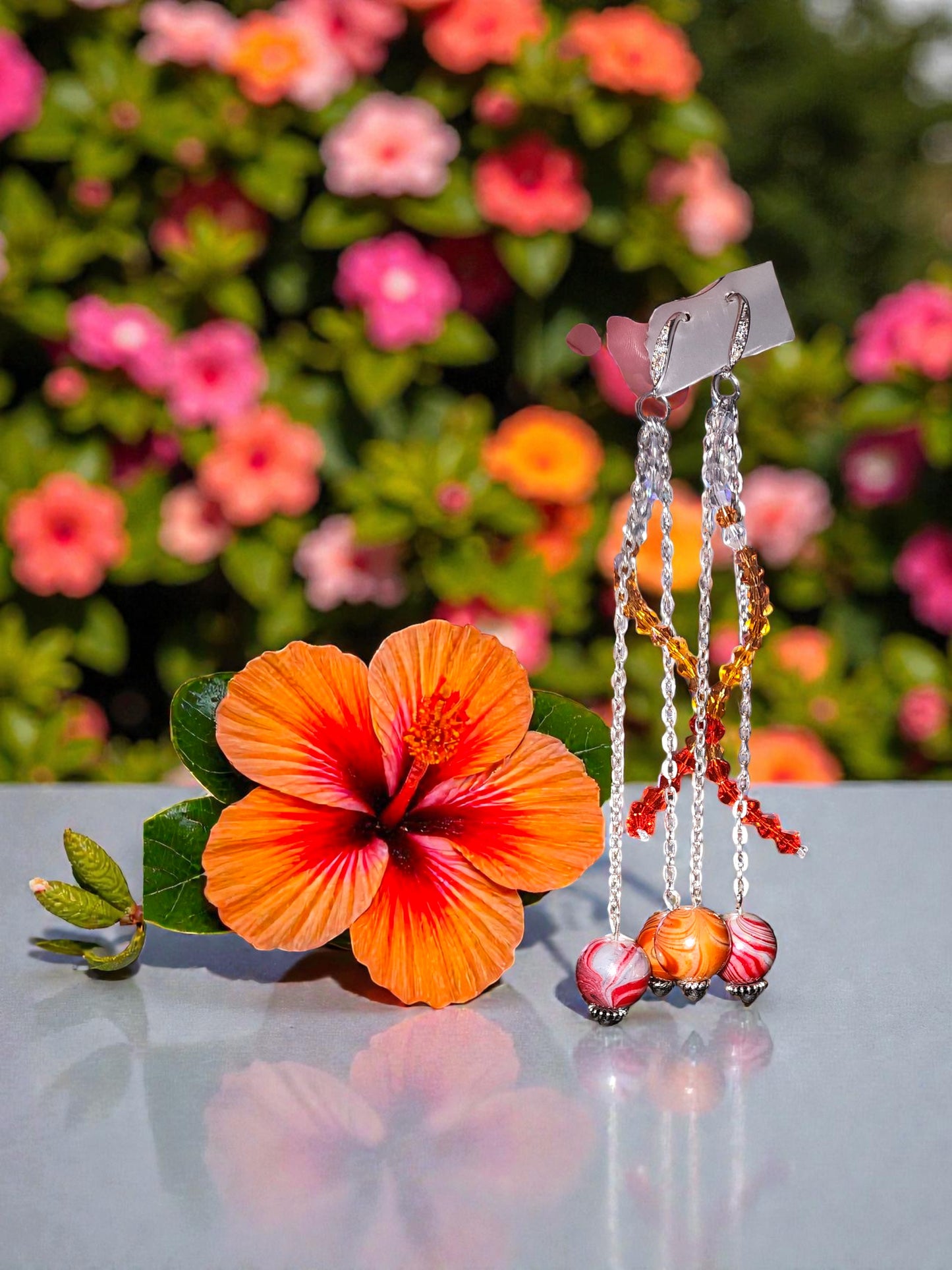 Sunset Bloom Dangle Earrings